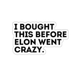 I Bought This Before Elon Went Crazy Anti Elon Sticker Funny Car Window Bumper Sticker