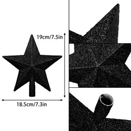 DERAYEE Glittering Christmas Tree Topper, Star Christmas Tree Decoration Tree Topper Christmas for Christmas Tree, Christmas Decoration (Black)