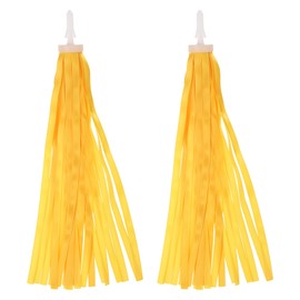 PATIKIL Bike Streamers, Colorful Scooter Handlebar Tassels Grips Ribbon Accessories Decorations for Girls Bicycle Tricycle Handles, Gold