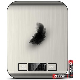 Mik-Nana Food Scale, 22lb Digital Kitchen Scale Weight Grams and Ounces for Baking Cooking Coffee Package Postage, 6 Units with Tare Function, LCD Display, Easy Clean Stainless Steel