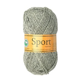 500g Sport Super Wash Premium Knitting Yarn, 100% Wool, Choice of Colours, Colour: Grey / White Mottled