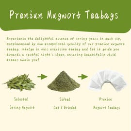 Jarteela - Mugwort Tea Bag, 2g x 50 Count - Pure Mugwort Herb - Natural Herbal Tea Bags for Digestion - Non-GMO - Caffeine-free Tea