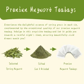 Jarteela - Mugwort Tea Bag, 2g x 50 Count - Pure Mugwort Herb - Natural Herbal Tea Bags for Digestion - Non-GMO - Caffeine-free Tea