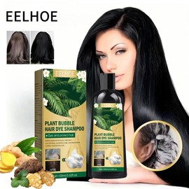 EELHOE He Shouwu Ginger Bubble Hair Dye Natural Black Hair Easy Color Long Lasting Mild and Non-irritating Haircare Shampoo - PC: 2pcs