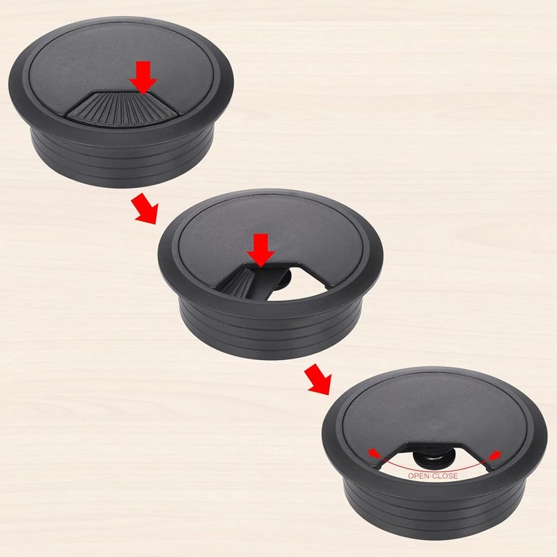Jimkply 15 Pieces Cable Grommet Black Round Cable Grommet 60mm