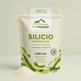 Silicio Orgánico Wildmountain 200 g | 100% Algas Fosilizadas | Fuente Vegetal de Silicio | Producto Vegano | Sin Azúcares, Gluten ni Lácteos
