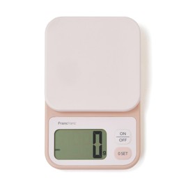 Francfranc Bi-Color Digital Scale 4.4 lbs (2 kg) Pink Scale for Wall Hanging with Hook Holes