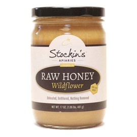 Stockin's Apiaries Raw Wildflower Honey, Unheated and Unfiltered - 17 Ounce Jar