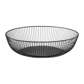 AMBITION Fruit Basket Black Metal Diameter 28 cm Fruit Bowl Black Modern Fruit Storage Basket Vintage Decor