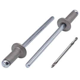 SKIR'CO (Pack of 100) Blind Rivets Painted 3.2 x 8 mm, Aluminium Pop Rivets, Drill Included (Grey Aluminium RAL 9007)