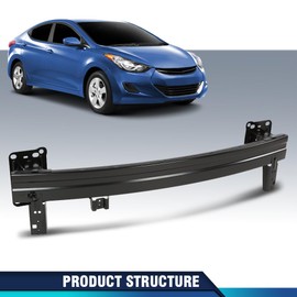 PIT66 Front Bumper Reinforcement Impact Bar Compatible with Hyundai Elantra 2011-2013 865303X000 Black