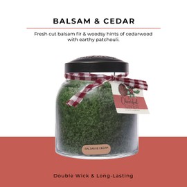 A Cheerful Giver - Balsam & Cedar - 34oz Papa Scented Candle Jar with Lid - Keepers of The Light - 155 Hours of Burn Time, Gift for Women, Green