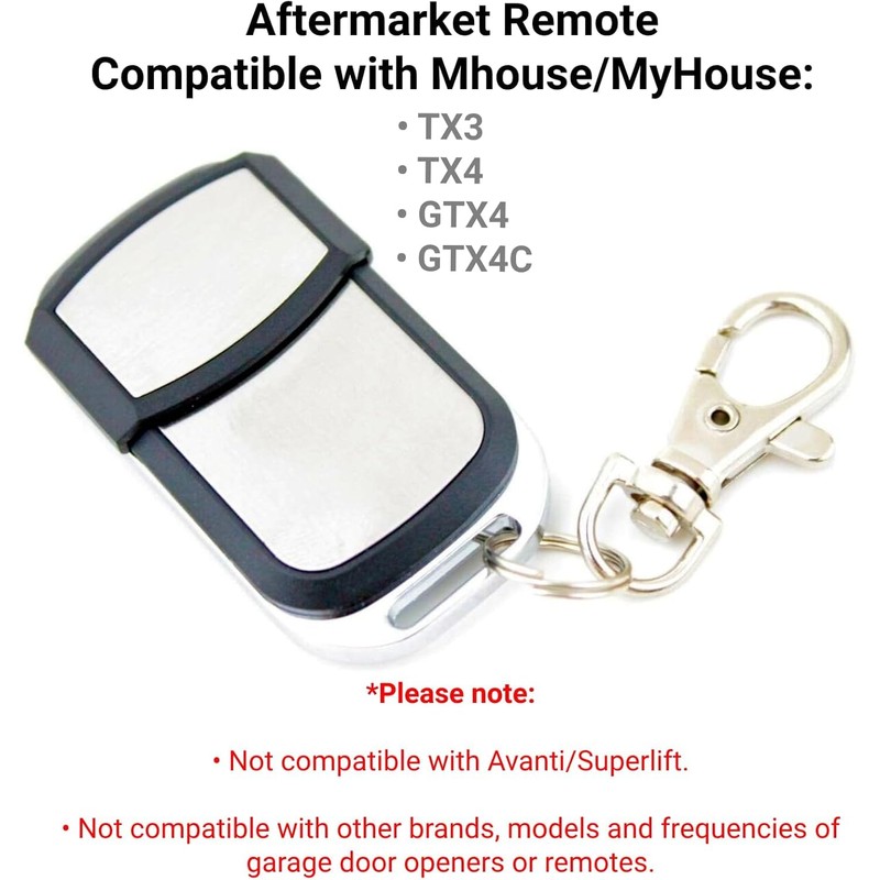 Mhouse/MyHouse Door Gate Remote Control Compatible TX4 TX3 GTX4 433.92mhz