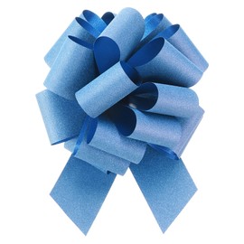 sourcing map 10pcs 6" Glitter Car Large Pull Bow Gift Wrapping Bows for Christmas Flower Presents Birthday Wedding Car, Light Blue