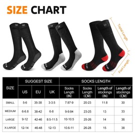 Heated Socks Rechargeable Electric Settings - for Men Women,Upgraded 7.4V Socks with Battery,3 Heat Setting Washable Winter Warm Socks Feet Warmers for Skiing Walking Driving Riding