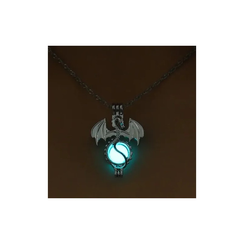 Collar Dragón Brilla En Oscuridad Mujer Novia Novedad Regalo