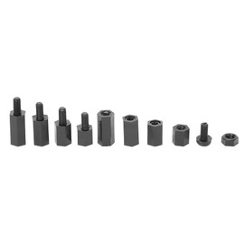 300pcs M3 Nylon Black Hex Spacer Screw Nut Standoff Accessories Assortment Kit Male to Female