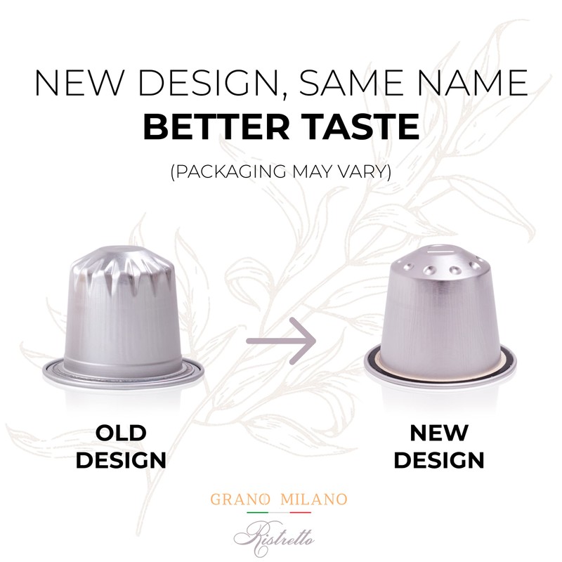 Grano Milano Ristretto 50 Aluminium Coffee Pods Compatible with Nespresso