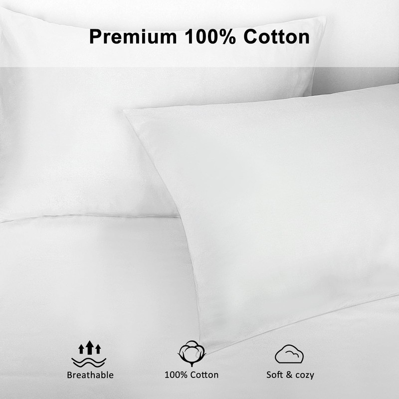 Lirex Queen Pillow Cases Set of 2, 300 Thread Count