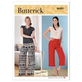 Butterick Misses' Shorts, Capris and Pants, Code B6851 Sewing Pattern Kit, Sizes 6-8-10-12-14-16-18-20-22, Multicolor