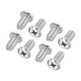 PATIKIL Flat Round Head Phillips Screws, 8 Pack M8-1.25 x 15mm Binding Screws 304 Stainless Steel 18-8 Full Thread, Phillips Drive Machine Screw Furniture Screw Connector Bolts