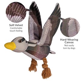 Aquatic Human Quietschendes Hundespielzeug, Krokodil/Papagei/Eidechse/Wildgans/Chamäleon/Stockform, perfekt für Welpen, kleine, mittelgroße und große Hunde (Wildgans)