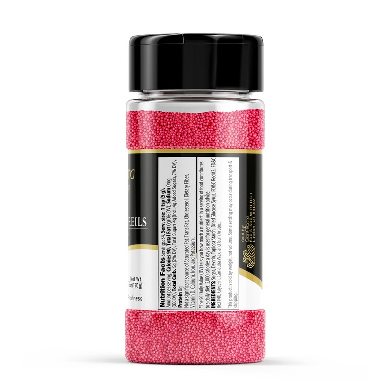 GranAroma Pink Nonpareils, Decorative Sprinkles, Cakes & Cookies, Bakery Staple