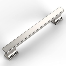 Amerdeco 6 Pack Brushed Satin Nickel Cabinet Pulls 5 Inch(128mm) Hole Centers Kitchen Cabinet Handles Cabinet Hardware Kitchen Handles for Cabinets Cupboard Handles Drawer Pulls