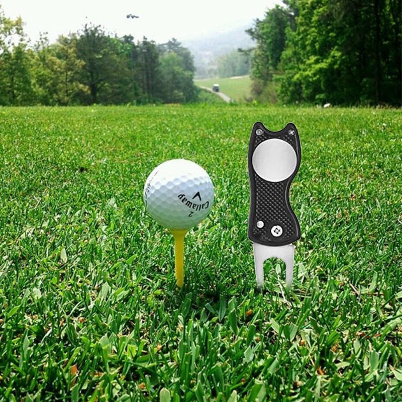Stainless Steel Golf Divot Repair Tool 1Pcs Foldable Golf Divot