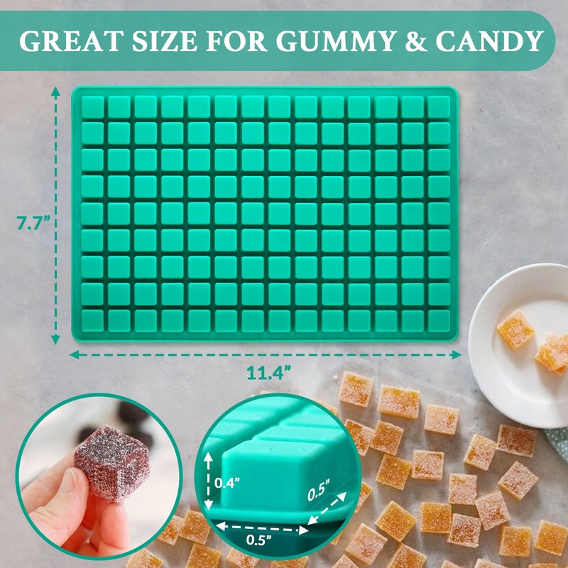 HKNMTT Square Gummy Molds Silicone, Mini Hard Candy Moulds 3