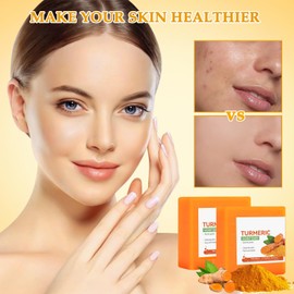 Turmeric Soap, Nature Turmeric Soap Bar Handmade Face Soap for Body & Face Skincare Care Moisturizing Soap for Remove Acne Blackheads Dark Spot Hyperpigmentation Smooth Skin