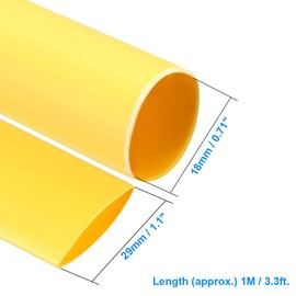 Unifizz Heat Shrink Tubing 18mm Dia 29mm Flat Width 2:1 Ratio Shrinkable Tube Cable Sleeve 1m - Yellow