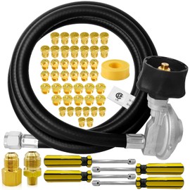 Sekvira Natural Gas to Propane Conversion Kit for Weber Genesis or Genesis II Grill and for Weber Summit Grill–5FT Propane Regulator Hose for Weber Grills,45 Orifices,Fittings & Tools.