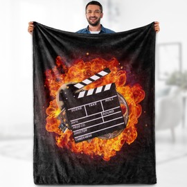 Movie Clapboard Gifts Throw Blanket - Director Board Theme Gifts for Women Men Adults Kids Movie Lover Actor Theater Home Film Cinema Decor Birthday Christmas Lightweight Blanket 50"x60"