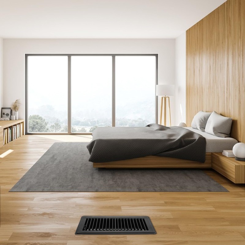 VOISEN Floor Register 4x10, 8 Pack Black Floor Vent Covers,
