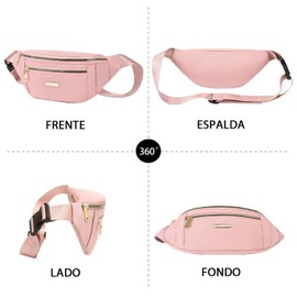 Riñonera Mujer, Cangurera Deportiva Bolsa de Pecho Correa Ajustable Bolso de Cintura Impermeable Ligero para Gimnasio, Marcha, Viaje Senderismo, Ciclismo, Running (Negro)