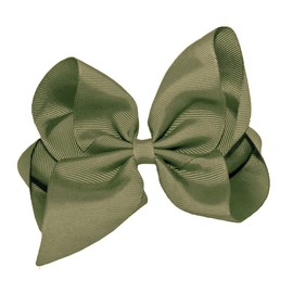 WD2U Girls 6" Classic Style Large Boutique Grosgrain Hair Bow Alligator Clip Sage Green