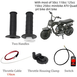 Coleman Mini Bike Parts Accessories Assembly DIRADE Throttle Cable, Handle Bar Throttle Grips, Throttle Housing Clamp for 50cc-250cc Dirt Bike, Quad ATV, Pit Bike (67")