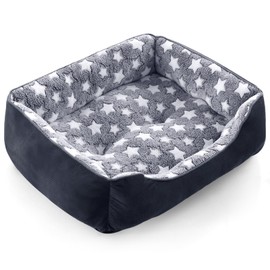 GASUR Dog Beds Small Plus Size, Small Dog Bed Washable, Orthopedic Pet Sofa Bed, Pet Cuddler Anti-Slip Bottom, Soft Calming Sleeping Warming Puppy Bed (S Plus (25"x 21"x 8"), Black)