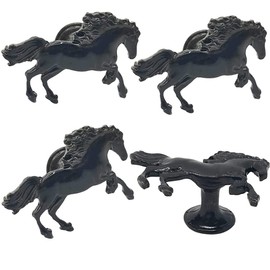JfwuHap Horse Cabinet Knob 4 Pcs Drawer Dresser Knobs Pulls Cupboard Furniture Door Knobs Decorative Zinc Alloy Single Hole Handles