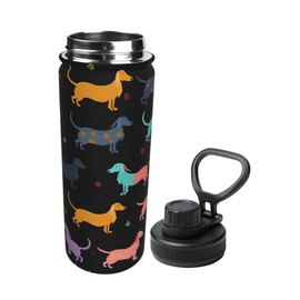 deaokluy Dachshund Puppy Dog Water Bottle,18oz Sports Insulated Kettle for Cycling Gym Basketball Outdoor,Suitable as a Present
