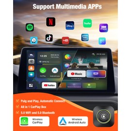 KAMING Wireless CarPlay Adapter for Apple CarPlay and Android Auto, CarPlay Streaming Supports NetfIix, YouTube, IPTV, Wired CarPlay Cars from 2015 Purple