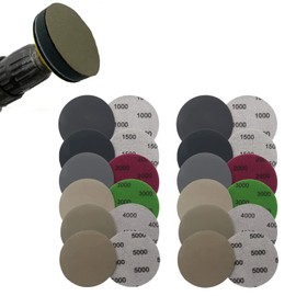 Pack of 24 Sandpaper 80 mm Velcro, Round Sanding Discs 1000/1500/2000/3000/4000/5000 Grits, Wet Dry Random Orbital Sanders Sandpaper for Metal Wood