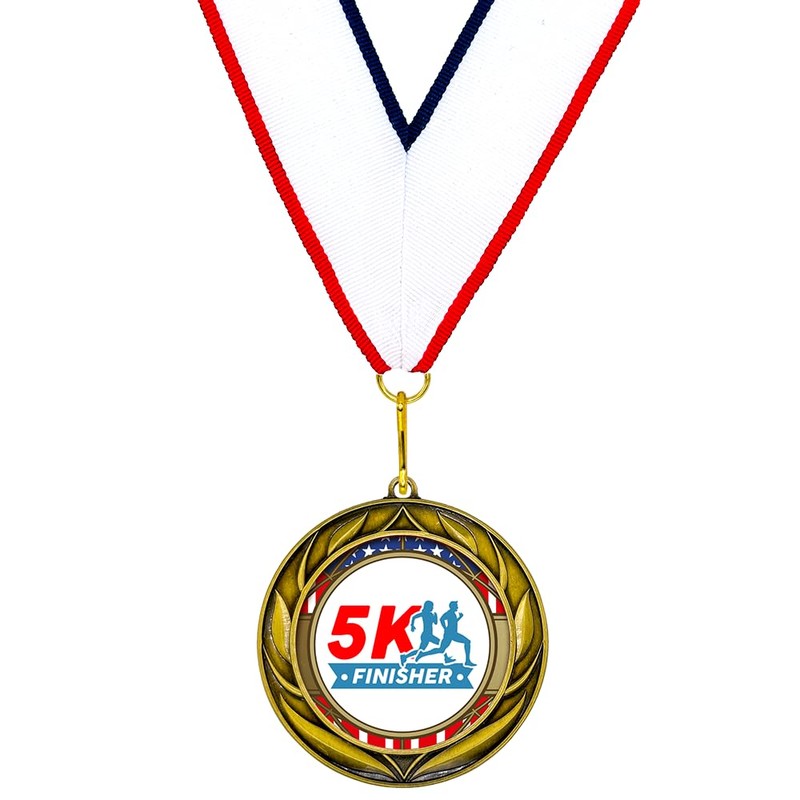 All Quality 5K Finisher Wreath Design Medal - (1 Pack)