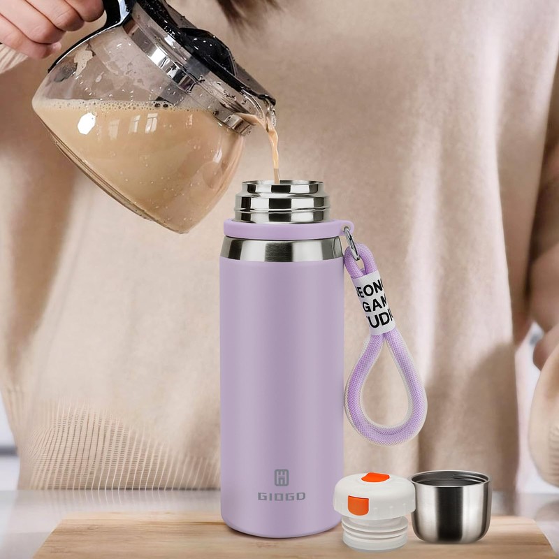 Stainless Steel Flask with Cup 700ml/23.6oz Vacuum Insulated Thermo Bottle