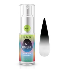 SNS Air Ombre Nail Spray Powder (Black, AO017) - Nail Art Manicure Designs Using Spray-On Tech - For Beginner Nail Techs & DIY Enthusiasts - Works With Dip Powder, UV Gel & Acrylic