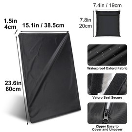 For Starlink Gen 3 Covers with Zipper and Storage Bag, Outdoor Waterproof Dustproof Protective Covers Fits Starlink V3, Wind-Resistant, Sunlight-Resistant, Snow-Resistant, Black