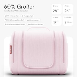 Kulturbeutel XXL [Design 2025] zum Aufhängen für Damen, Herren & Kinder [9 Liter Stauraum], 3-in-1 Kulturtasche, Kosmetikkoffer, Kosmetiktasche für Männer & Frauen, Reise Waschtasche, Waschbeutel