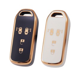 [Cicogna] N-BOX Key Case Key Cover Set of 2 4 Buttons Exclusive N-ONE N-WGN N-WGN N-Wagon NBOX Custom N-VAN JF1 JF2 JF3 JF4 Smart Key Holder (Black / White 2-Piece Set)