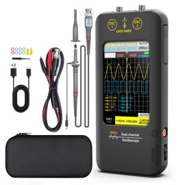 Dual Channel Handheld Oscilloscope, 50MHz Bandwidth Automotive Oscilloscope, Rechargeable Portable Lab Oscilloscope, DDS Generator, 3.98" Ultra Wide View Touch LCD
